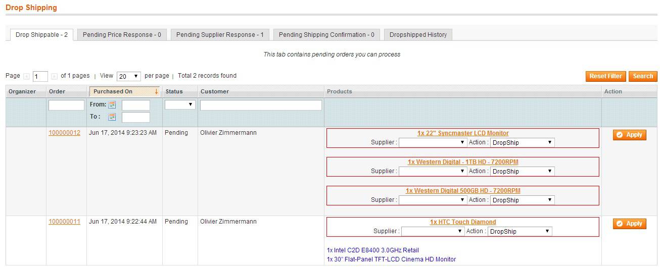 Magento Dropshipping Extension fonction